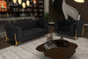 Divani Casa Quincey Transitional Black Velvet Loveseat Model VGKNK8520-LV-BLK