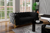 Quincey Transitional Black Velvet Loveseat