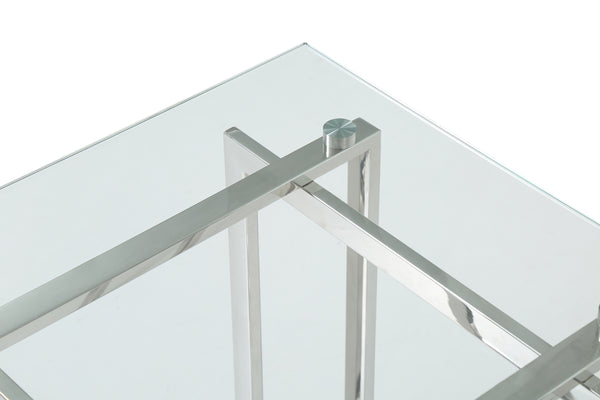 Modrest Valiant Modern Glass & Stainless Steel Console Table Model VGVCK856