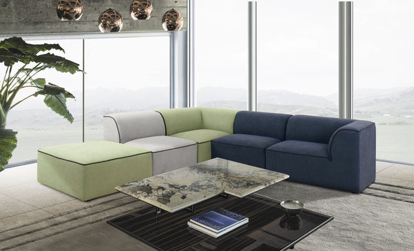 Divani Casa Polo Modern Green & Blue & Grey Fabric Modular Sectional Sofa Model VGKNK8592-MULTI-SECT