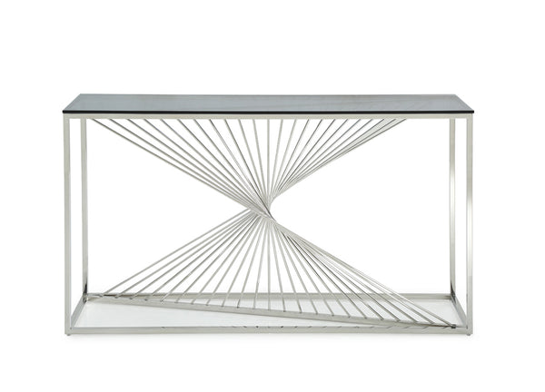 Modrest Trinity Modern Glass & Stainless Steel Console Table Model VGVCK8618
