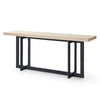 K8963 Sample Natural Oak + Black Metal Console Table