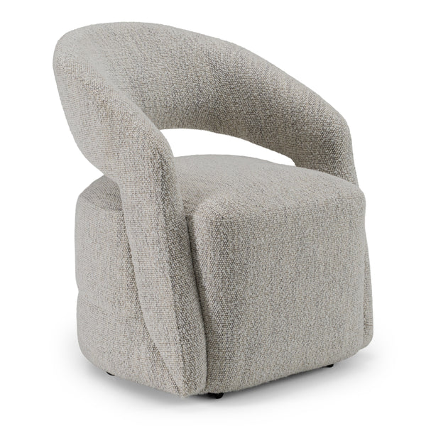 Kadoka Modern Light Grey Fabric Dining Chair w/ Castor Wheels