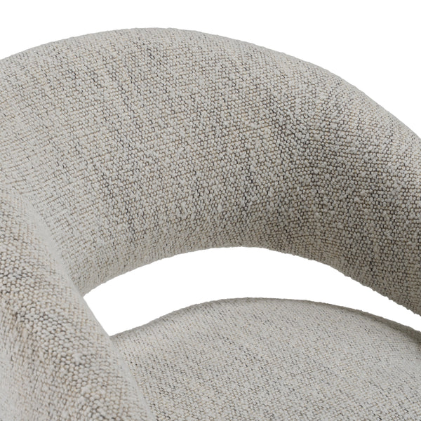 Kadoka Modern Light Grey Fabric Dining Chair w/ Castor Wheels