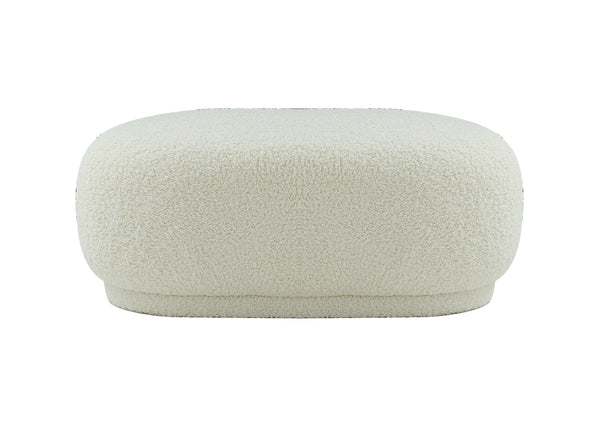 Divani Casa Kael Contemporary White Sherpa Ottoman Model VGODZW-20100-WHT-OTT