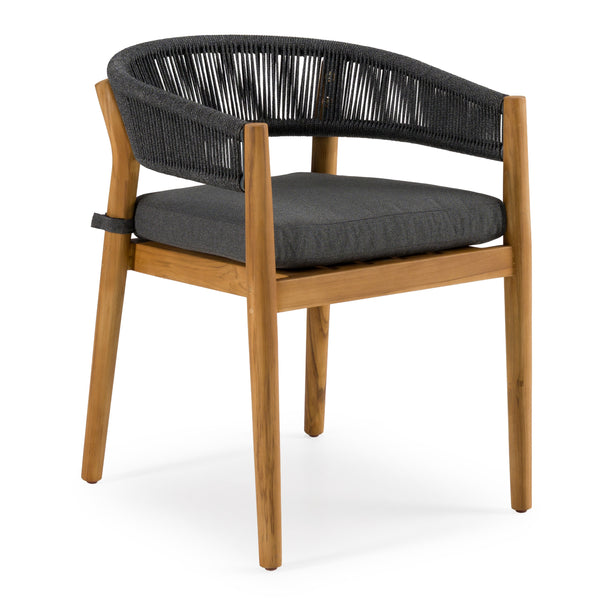 Renava Kamari Outdoor Grey Olefin Fabric & Teak Dining Chair (Set Of 2) Model VGEF-LOIVRE-CHR