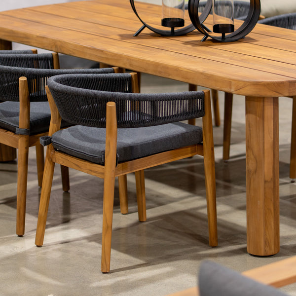 Renava Kamari Outdoor Grey Olefin Fabric & Teak Dining Chair (Set Of 2) Model VGEF-LOIVRE-CHR