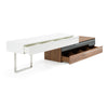 Karlstad Modern White + Walnut TV Stand