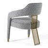 Modrest Kasem Modern Grey Fabric & Gold Dining Chair Model VGMF-D1204-GRY