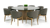 Modrest Kaye Modern Walnut & Glass 71" Round Dining Table Model VGBBMI2102A-BRN-DT