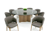Modrest Kaye Modern Walnut & Glass 71" Round Dining Table Model VGBBMI2102A-BRN-DT