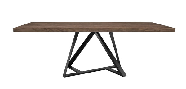 Modrest Keanna Modern Industrial Walnut & Black Dining Table Model VGEWF2208DA-WAL-DT