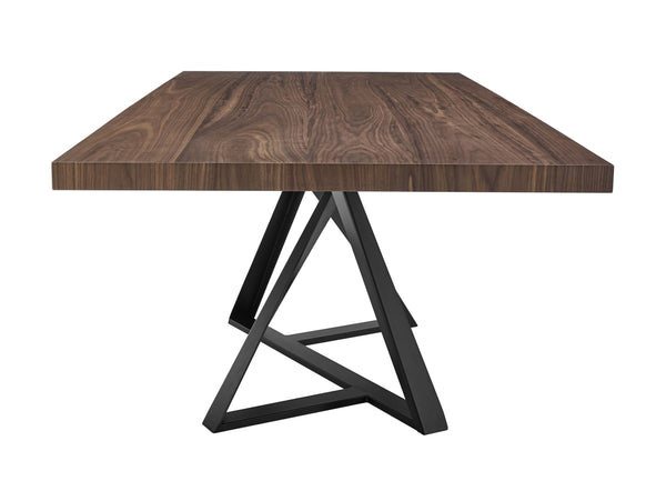 Modrest Keanna Modern Industrial Walnut & Black Dining Table Model VGEWF2208DA-WAL-DT