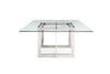 Modrest Keaton Square Modern Glass & Stainless Steel Dining Table Model VGVCT8961-DT