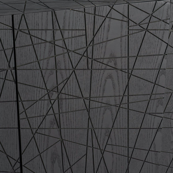 Modrest Kenda Modern Black Ash & Stainless Steel Buffet Model VGVCG2355-BUF