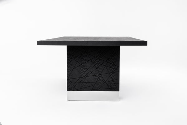 Modrest Kenda Modern Black Ash & Stainless Steel Dining Table Model VGVCT2355-BLK