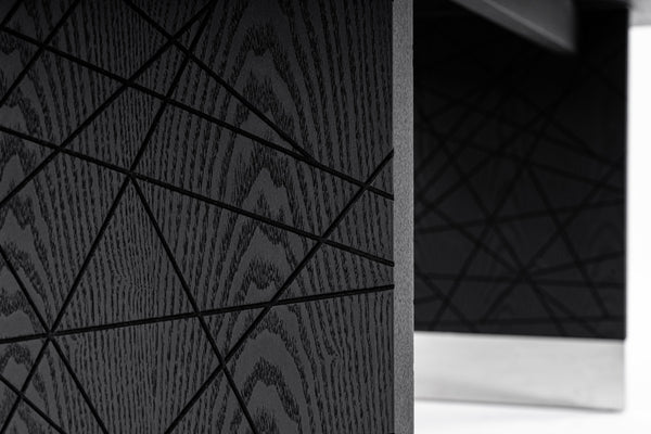 Modrest Kenda Modern Black Ash & Stainless Steel Dining Table Model VGVCT2355-BLK