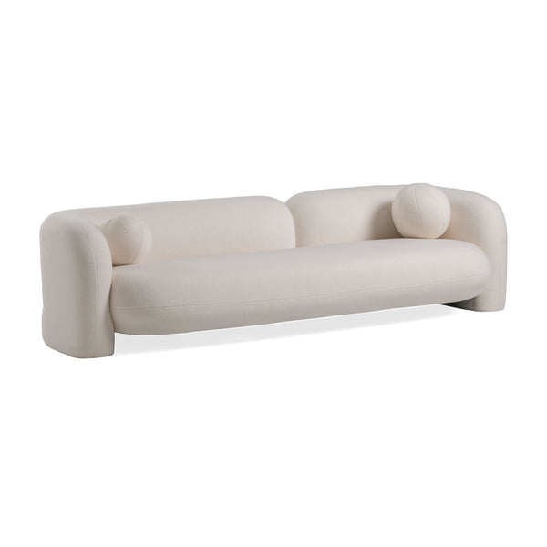 Khan Modern 4-Seater Off White Fabric Sofa