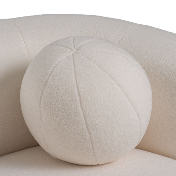 Khan Modern 4-Seater Off White Fabric Sofa