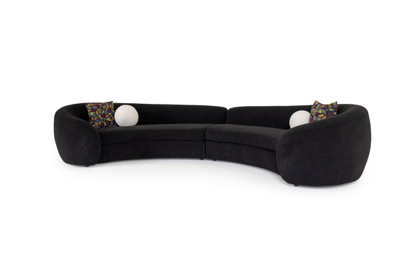 Modrest Kilmer Modern Black Curved Fabric Sectional Sofa Model VGOD-ZW-22017-B