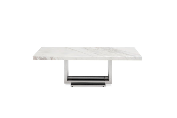Modrest Kingsley Modern Marble & Stainless Steel Coffee Table Model VGVCCT8933-STL