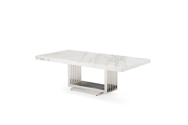 Modrest Kingsley Modern Marble & Stainless Steel Coffee Table Model VGVCCT8933-STL