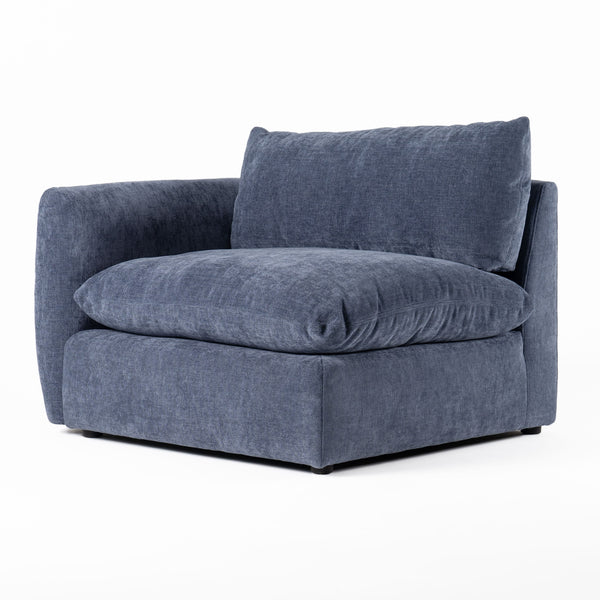 Divani Casa Kinsey Modern Blue Fabric Modular Left Facing Seat Model VGKK-KF.8035-LAF1.5-NAVY