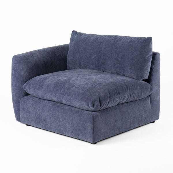 Divani Casa Kinsey Modern Blue Fabric Modular Left Facing Seat Model VGKK-KF.8035-LAF1.5-NAVY