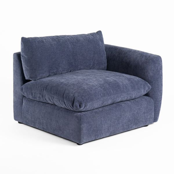 Divani Casa Kinsey Modern Blue Fabric Modular Right Facing Seat Model VGKK-KF.8035-RAF1.5-NAVY