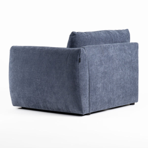 Divani Casa Kinsey Modern Blue Fabric Modular Right Facing Seat Model VGKK-KF.8035-RAF1.5-NAVY