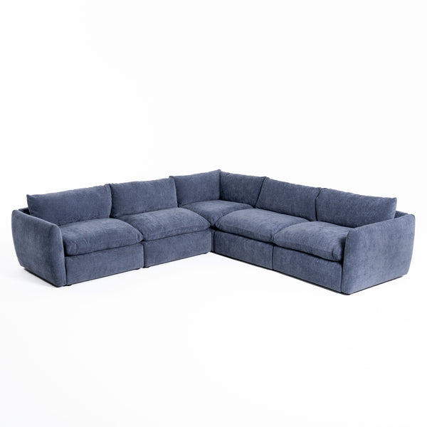 Divani Casa Kinsey Modern Blue Fabric Modular Sectional Sofa Model VGKK-KF.8035-SECT-NAVY