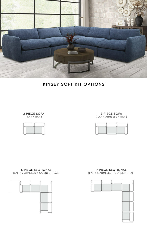 Divani Casa Kinsey Modern Blue Fabric Modular Sectional Sofa Model VGKK-KF.8035-MOD-NAVY