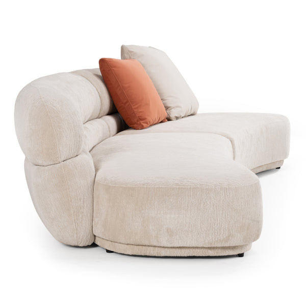 Divani Casa Knight Modern Beige Fabric Curved Sectional Model VGOD-ZW-24021-BGE