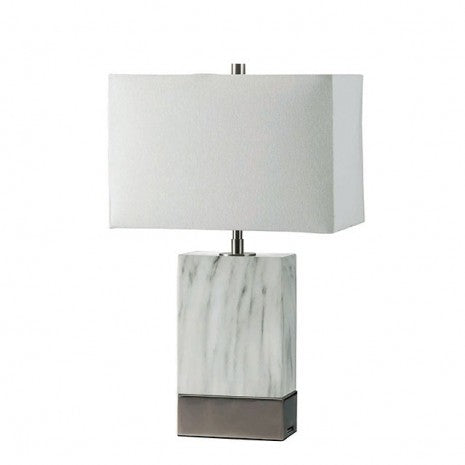Furniture of America Faith White/Silver Contemporary Table Lamp Model L731197-SV