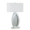 Furniture of America Myda Silver/White Contemporary Table Lamp Model L74001