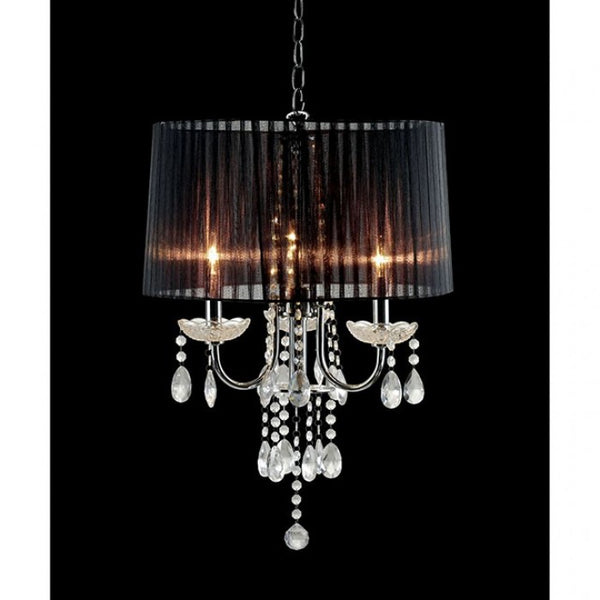 Furniture of America Jada Chrome/Black Glam Ceiling Lamp Model L76733BK-H