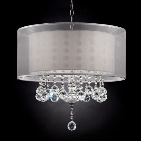 Furniture of America Lila Silver Glam Ceiling Lamp Model L9149H