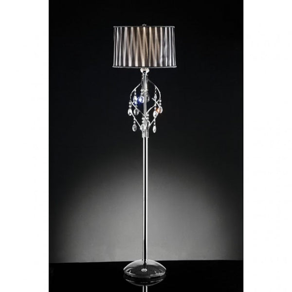 Furniture of America Arya Black/Chrome Glam Floor Lamp Model L95123F