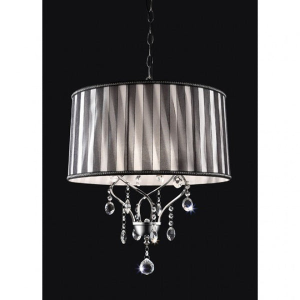 Furniture of America Arya Black/Chrome Glam Ceiling Lamp Model L95123H