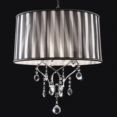 Furniture of America Arya Black/Chrome Glam Ceiling Lamp Model L95123H