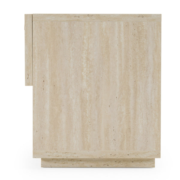 Lamod Italia Lago Modern Faux Travertine Nightstand Model VGAC-LAGO-NS