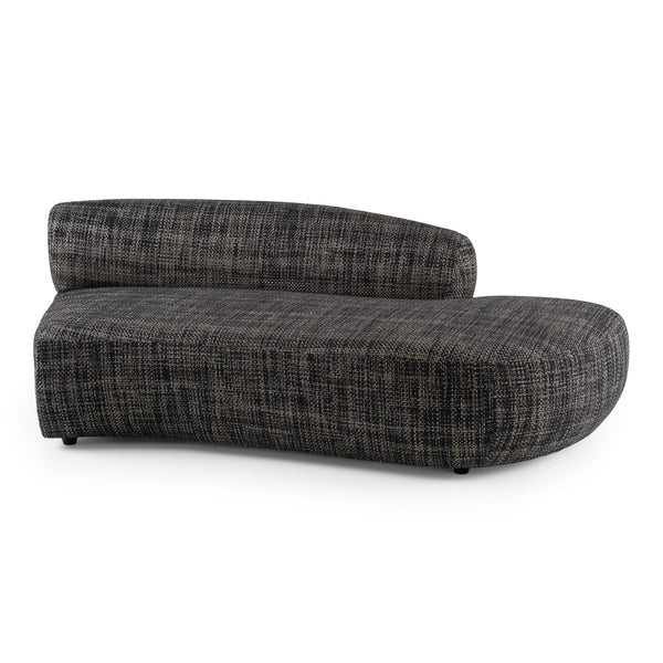 Lakota Modern Dark Grey Fabric Curved Sectional Sofa