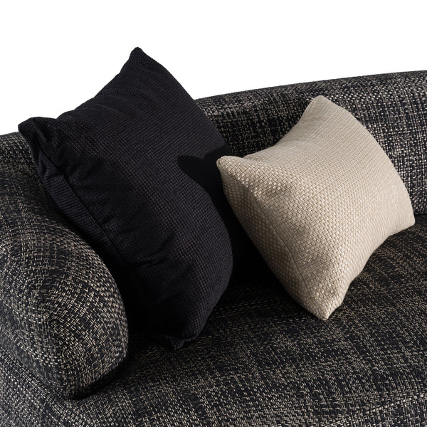 Lakota Modern Dark Grey Fabric Curved Sectional Sofa