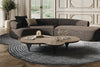 Lakota Modern Dark Grey Fabric Curved Sectional Sofa