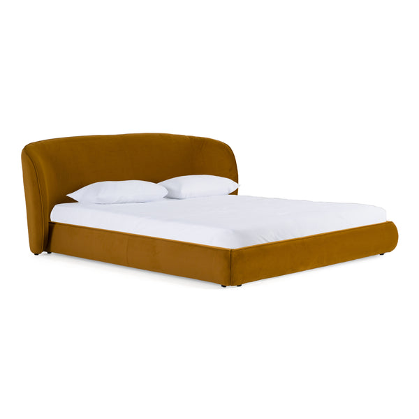 Lambert Modern Burnt Orange Fabric Upholstered Bed