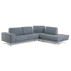 Lamod Italia Mood Contemporary Blue Leather Right Facing Sectional Sofa Model VGCCMOOD-SPAZIO-BLUE-RAF