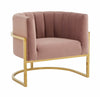 Modrest Landau Modern Pink Velvet & Gold Stainless Steel Accent Chair Model VGRHAC-406-PINK