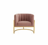 Modrest Landau Modern Pink Velvet & Gold Stainless Steel Accent Chair Model VGRHAC-406-PINK