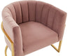 Modrest Landau Modern Pink Velvet & Gold Stainless Steel Accent Chair Model VGRHAC-406-PINK