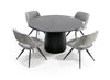 Modrest Lander Modern Mid Century Black Oak Round Dining TableModel VGDW-J3630-1-BLK